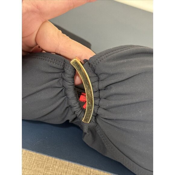 Spanx Women's 6 Convertible Loop Cutout Tankini Swim Top Black New - Picture 11 of 16